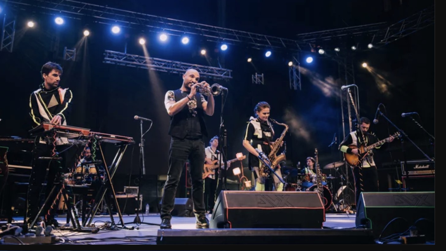 Out Of Nations performing with a guest musician at D-CAF, Cairo