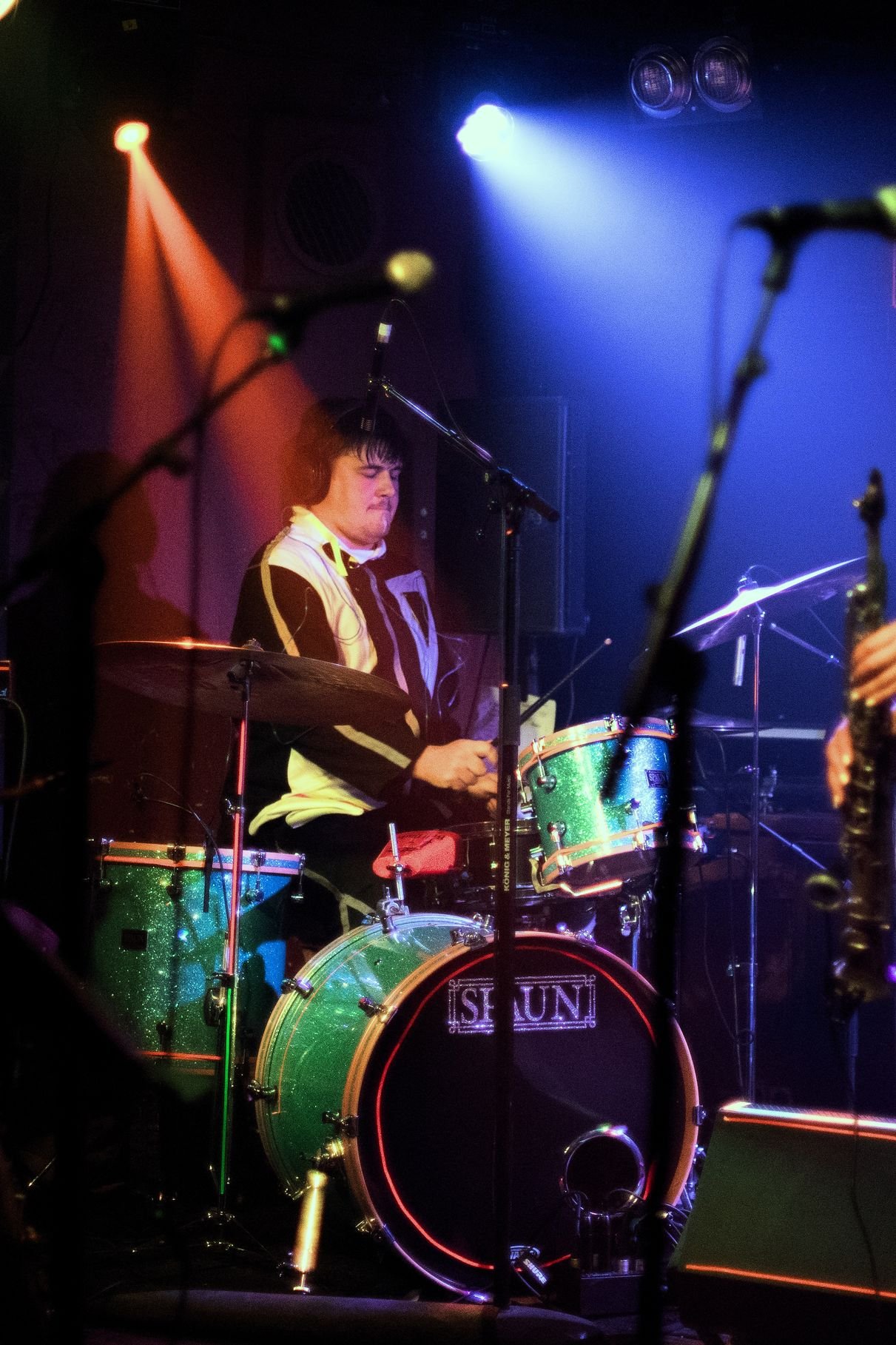 Drummer Christian Tschuggnall on stage