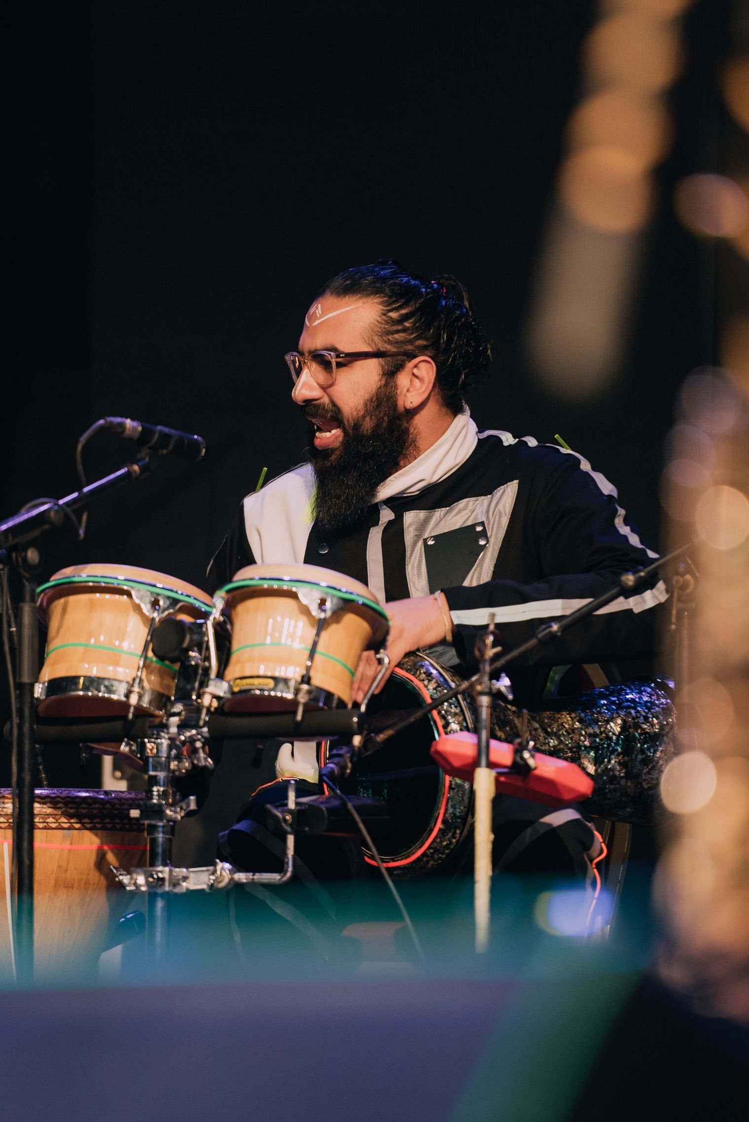 Ayman Mabrouk on percussion, live