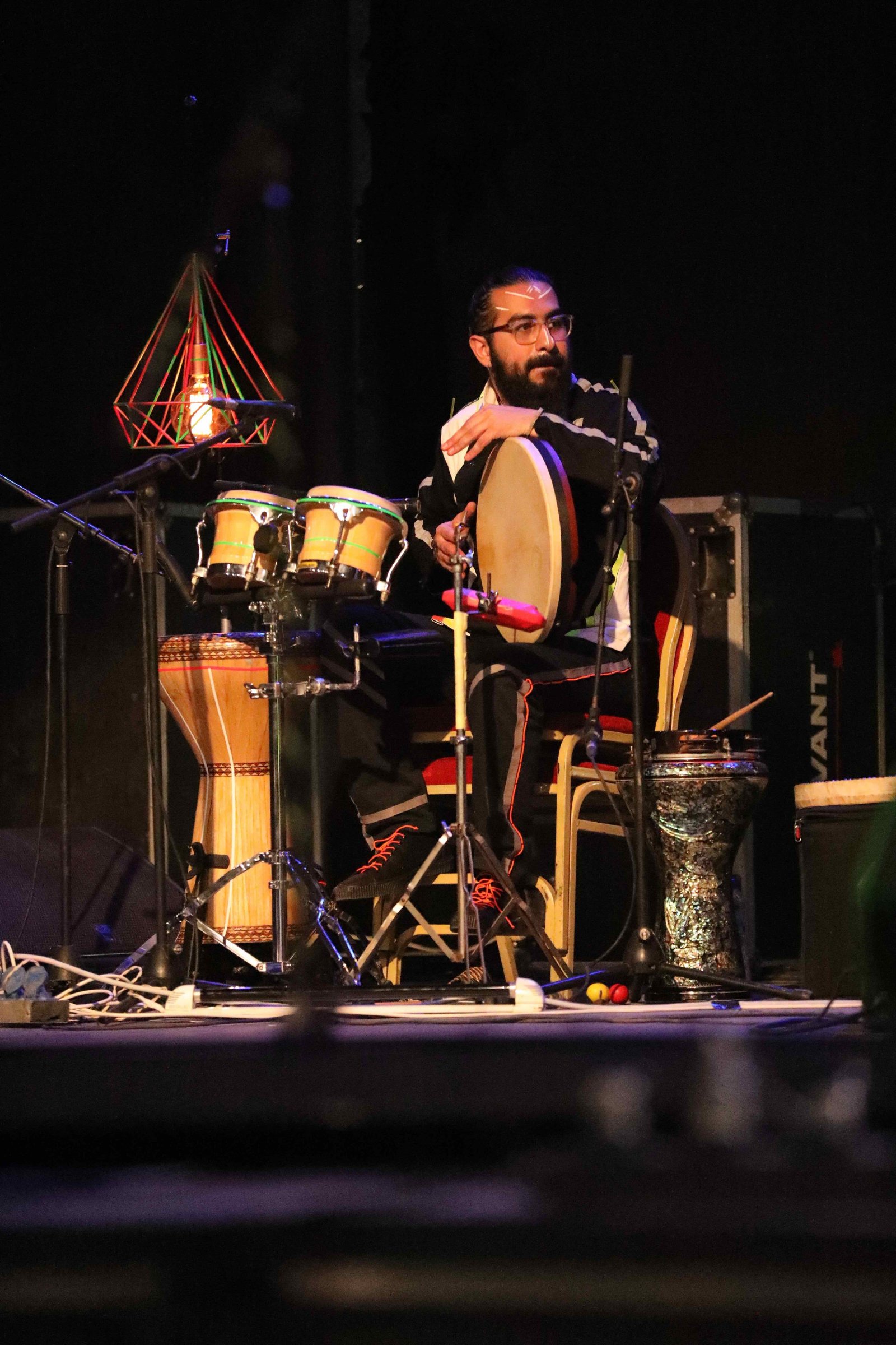 Ayman Mabrouk on percussion, live